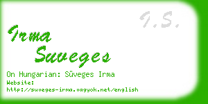 irma suveges business card